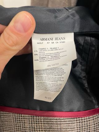 Blazer Lana Armani Jeans Marrón Talla M