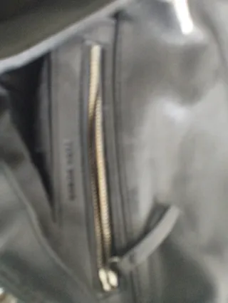 Bolso negro piel y ante