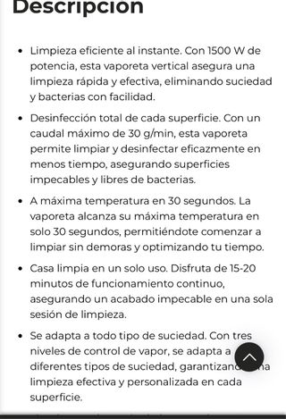 Cambio Vaporeta cecotec por aspiradora pequeña