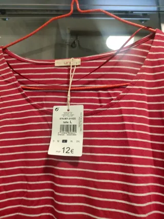 Camisón mujer rayas rojo/blanco Talla L