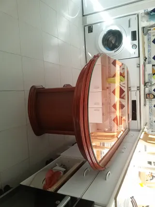 Mesa comedor extensible cristal y madera