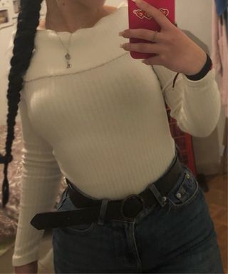 Top blanco manga larga