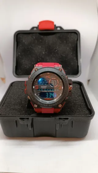 Reloj Deportivo Digital Negro y Rojo