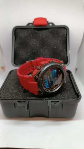 Reloj Deportivo Digital Negro y Rojo