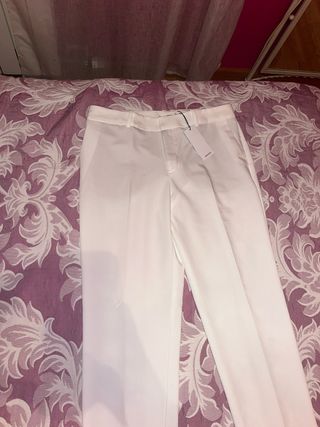 Pantalón de vestir Mango blanco