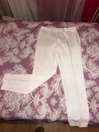 Pantalón de vestir Mango blanco