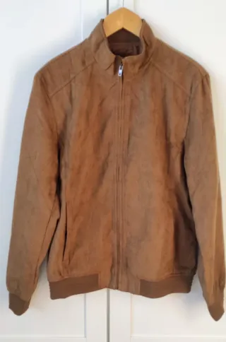 Cazadora hombre efecto ante color camel