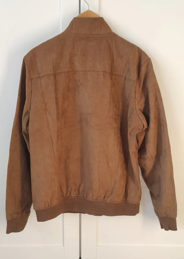 Cazadora hombre efecto ante color camel