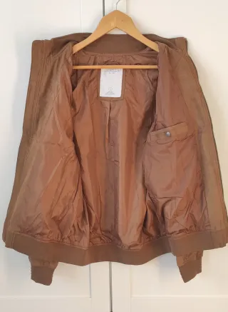 Cazadora hombre efecto ante color camel