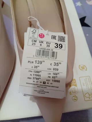 Zapatos Zara Tacon Beige Talla 39