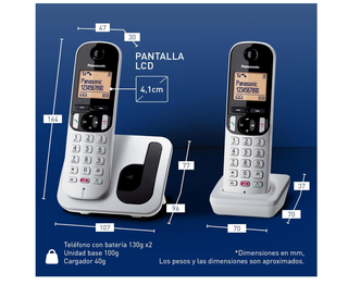 Teléfonos Panasonic KX TGC252 inalámbricos pack 2x