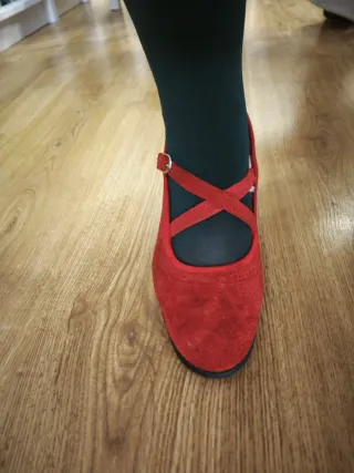 Zapatos Flamenco Ante Rojo Talla 38