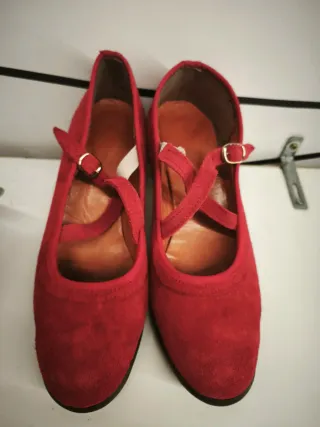 Zapatos Flamenco Ante Rojo Talla 38