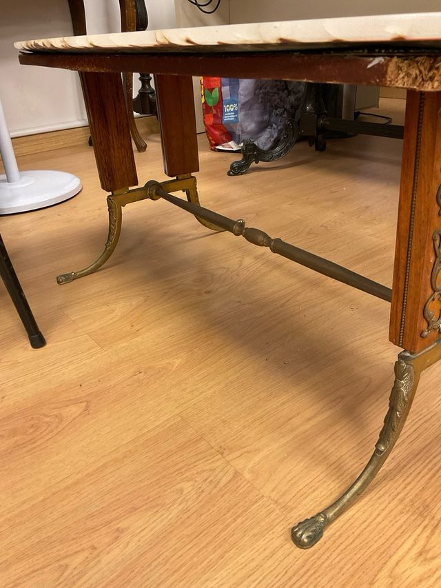 Mesa centro ovalada mármol vintage