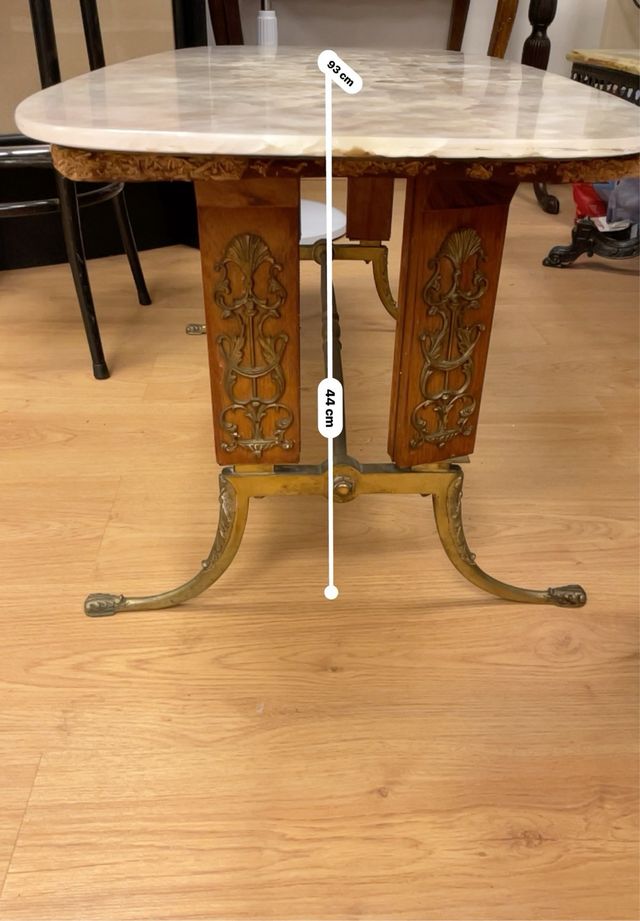 Mesa centro ovalada mármol vintage