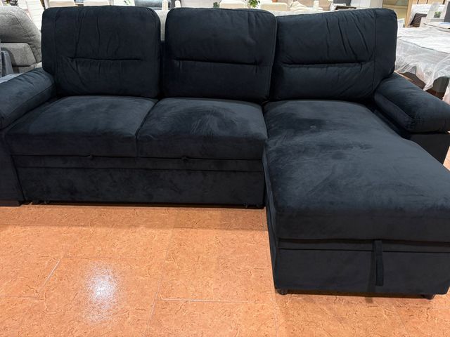 Sofá Cama Chaise Longue Gris 238x153cm