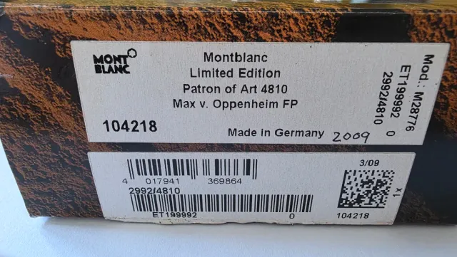 Pluma Montblanc Max Oppenheim Edición Limitada