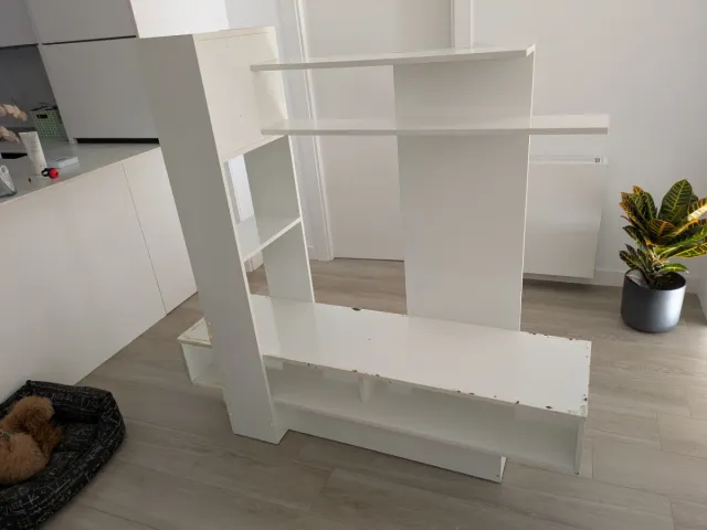 Mueble TV blanco madera