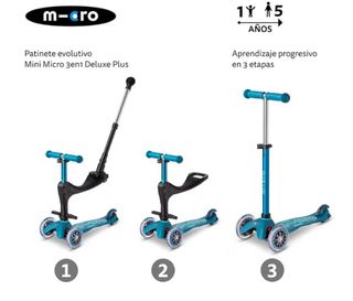 Patinete Mini Micro 3en1 Deluxe Plus Azul