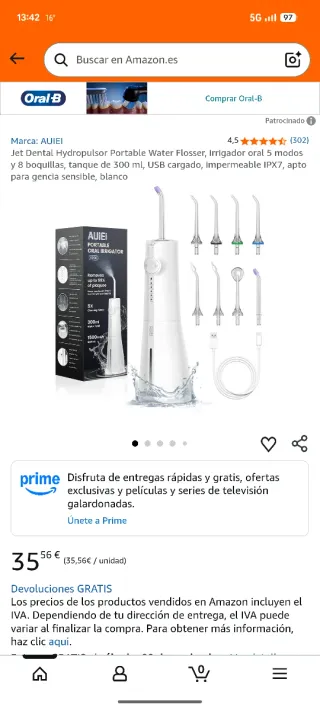 Irrigador Bucal Portátil AUIEI Y205