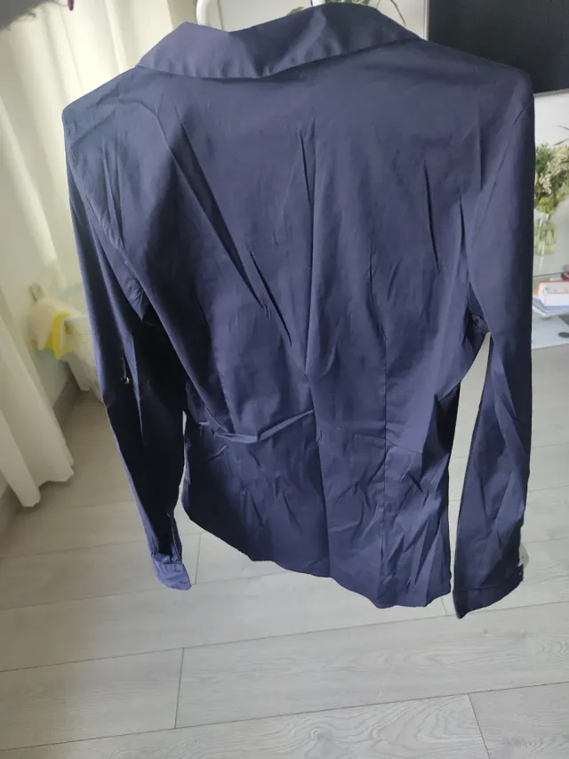 Camisa Zara Manga Larga Azul