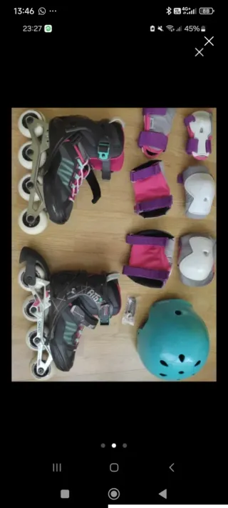 Patines en línea y protecciones