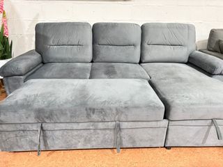 Sofá Cama Chaise Longue Gris 238x153cm