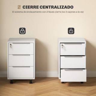 Cassetto da ufficio con 3 cassetti bianco