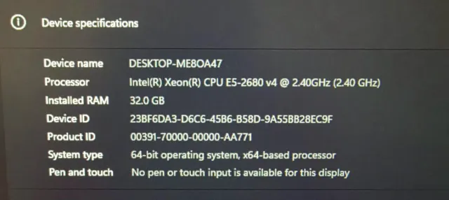 Ordenador Xeon E5-2680 v4 32gb RAM NVME 1TB