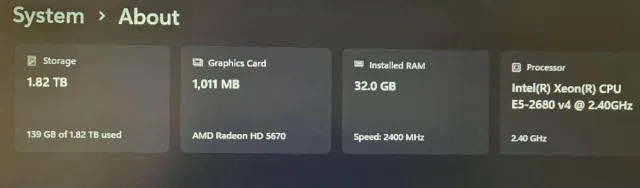 Ordenador Xeon E5-2680 v4 32gb RAM NVME 1TB