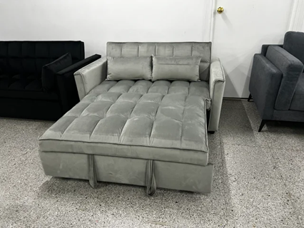 BARATO! Sofá Cama Gris Terciopelo Fuji