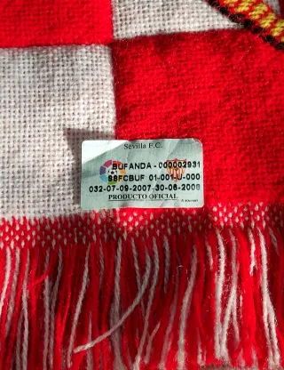 Bufanda Sevilla FC Roja y Blanca