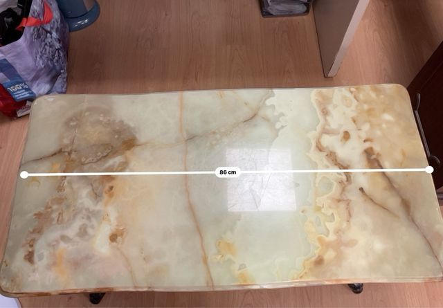 Mesa de centro de ónix verde