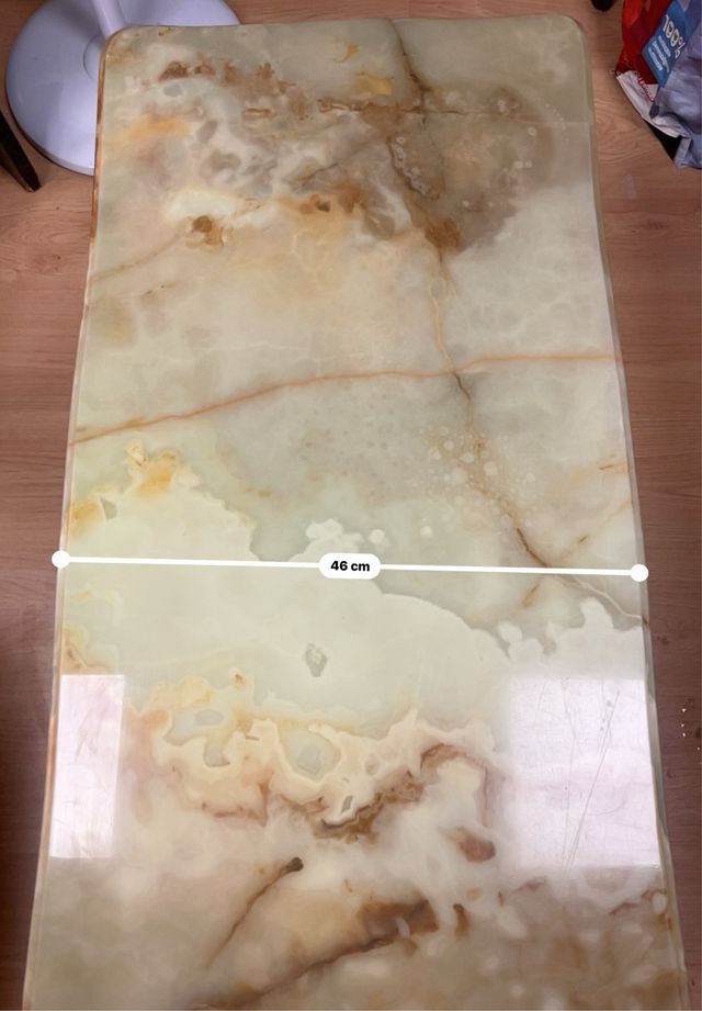 Mesa de centro de ónix verde