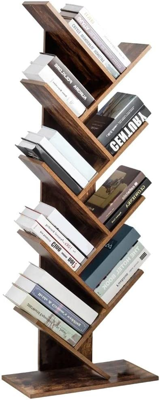 Libreria Scaffale 10 Ripiani Inclinati in Legno MD