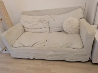 Divano letto beige in tessuto