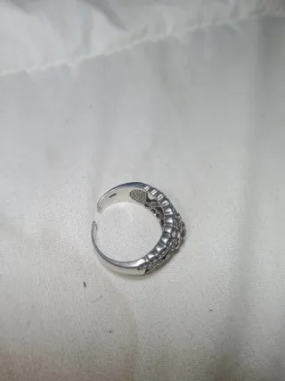 Anillo Plata Ajustable Piedras Preciosas