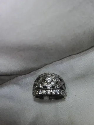 Anillo Plata Ajustable Piedras Preciosas