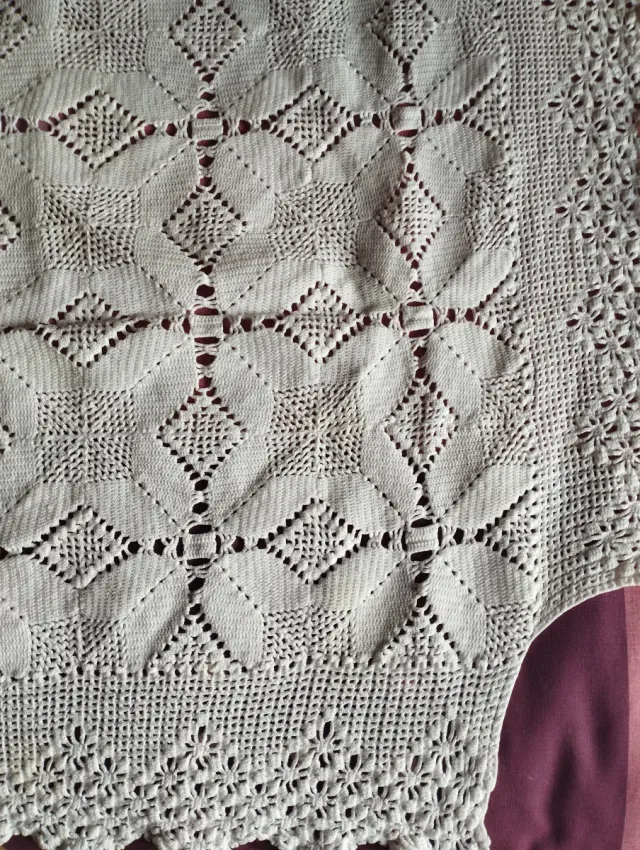 2 Colchas Cuna Ganchillo Blancas