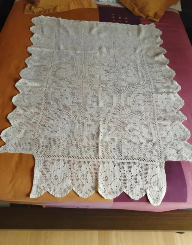 2 Colchas Cuna Ganchillo Blancas