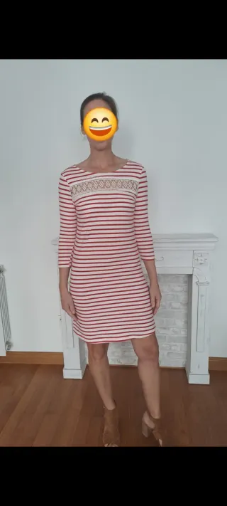Vestido marinero rayas rojas y blancas