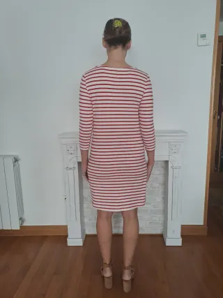 Vestido marinero rayas rojas y blancas