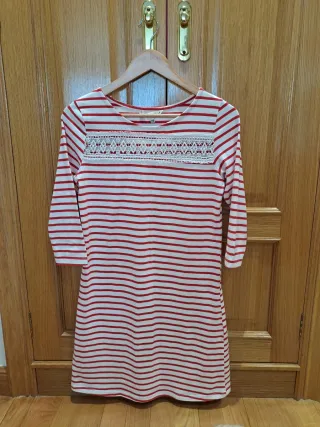 Vestido marinero rayas rojas y blancas