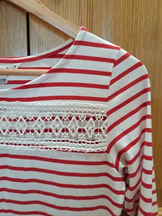 Vestido marinero rayas rojas y blancas