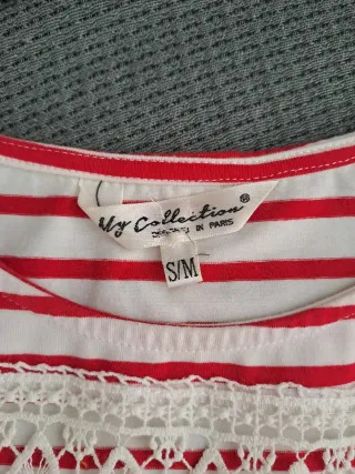 Vestido marinero rayas rojas y blancas