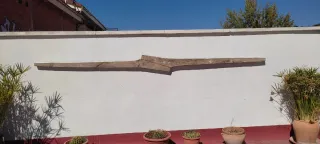 Escultura de jardín madera y metal