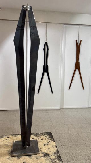 Escultura de jardín madera y metal
