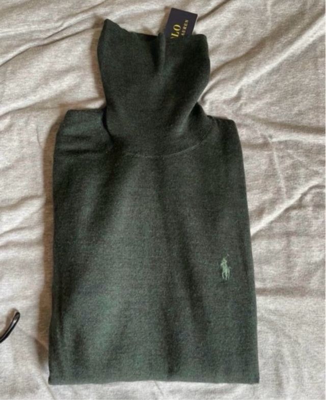 Jersey Cuello Alto Polo Ralph Lauren Verde Talla M
