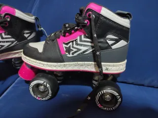 Patines Clásicos Roller Derby Negro/Rosa talla 36