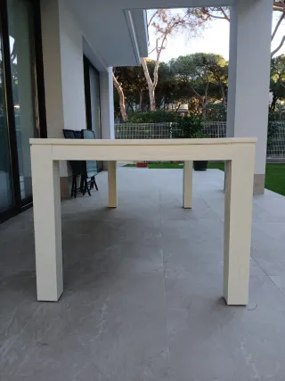 Mesa madera 200x100cms esmaltada color marfil/beig